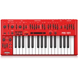 Behringer MS101 Analog Synthesiser Keyboard w/ Live Performance Kit (Red)