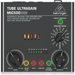 OPEN BOX Behringer Tube Ultragain MIC500USB Audiophile Vacuum Tube Preamplifier