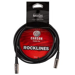 Carson Rocklines MIDI Cable w/ Chrome Connections (10ft)