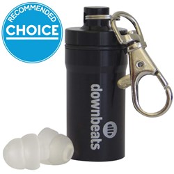 Downbeats Reusable High Fidelity Hearing Protection Earplugs (Black Canister)