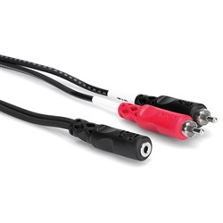 Hosa CFR-210 3.5mm TRS(F) to Dual RCA Stereo Breakout Cable (10ft)