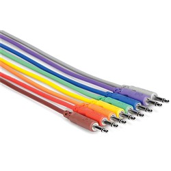 Hosa CMM-845 3.5mm TS to Same Unbalanced Patch Cables (8-Pack 1.5ft)