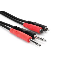 Hosa CPR-202 Dual 1/4" TS to Dual RCA Stereo Interconnect Cable (2m)