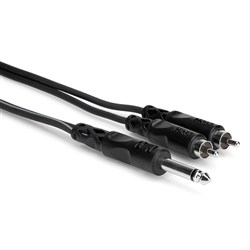 Hosa CYR-103 1/4" TS to Dual RCA Y-Cable (3m)