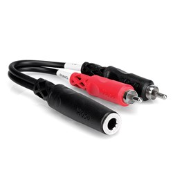Hosa YPR-257 1/4" TRS(F) to Dual RCA(M) Stereo Breakout Adaptor Cable