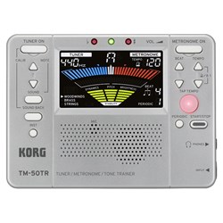 Korg TM-50TR Tuner / Metronome / Tone Trainer (Silver)