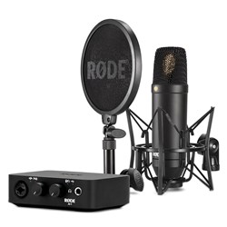 Rode NT1 1" Cardioid Condenser Microphone w/ AI1 Audio Interface & SMR Shock Mount