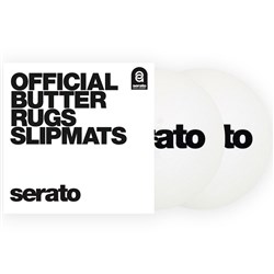 Serato Butter Rug 7" Slipmats (White w/ Black Logo) - Pair